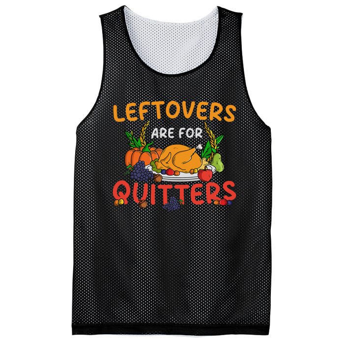 Leftovers Are For Quitters Turkey Day Thanksgiving Dinner Mesh Reversible Basketball Jersey Tank