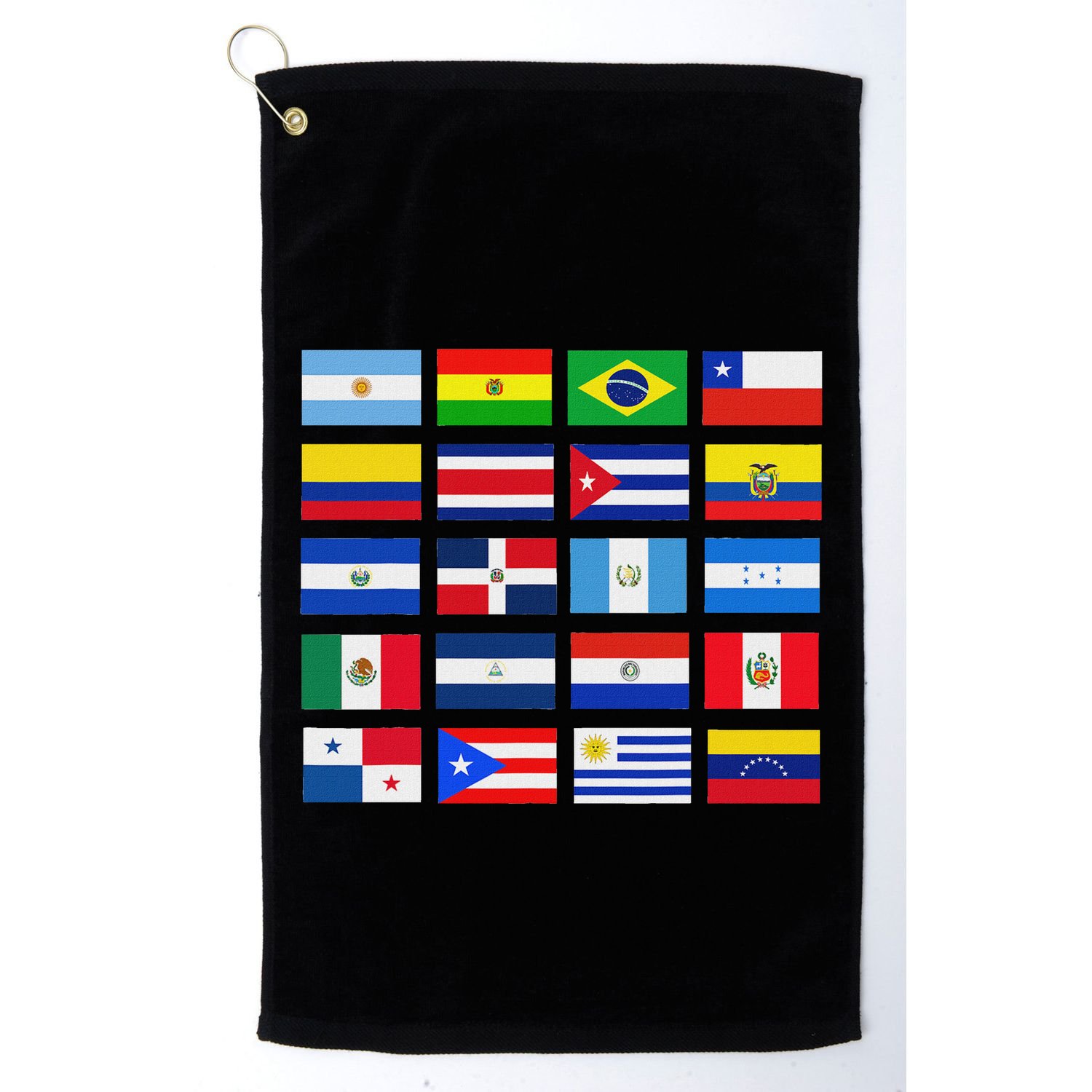 Latin American Flags Hispanic Heritage Month Golf Towel