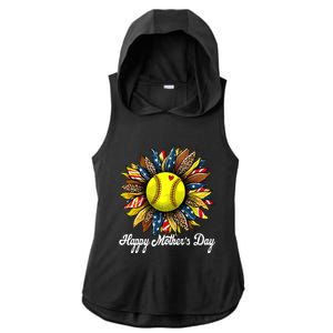 Leopard American Flag Baseball Mom Softball Mothers Day Great Gift Ladies PosiCharge Tri-Blend Wicking Draft Hoodie Tank