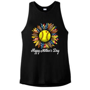 Leopard American Flag Baseball Mom Softball Mothers Day Great Gift Ladies PosiCharge Tri-Blend Wicking Tank