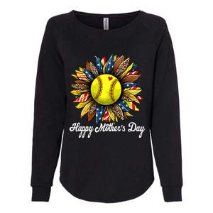 Leopard American Flag Baseball Mom Softball Mothers Day Great Gift Womens California Wash Sweatshirt