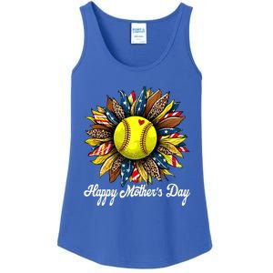 Leopard American Flag Baseball Mom Softball Mothers Day Great Gift Ladies Essential Tank