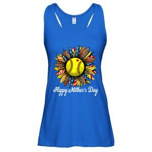 Leopard American Flag Baseball Mom Softball Mothers Day Great Gift Ladies Essential Flowy Tank