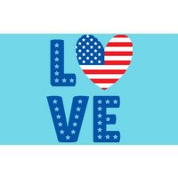 Love American Flag Heart 4th Of July Bumper Sticker