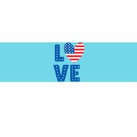 Love American Flag Heart 4th Of July Bumper Sticker