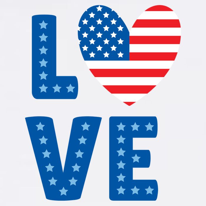Love American Flag Heart 4th Of July Cooling Performance Crew T-Shirt