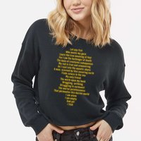 Let Any Fish Who Meets My Gaze Cropped Pullover Crew