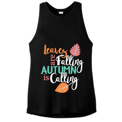 Leaves Are Falling Autumn Is Calling Ladies PosiCharge Tri-Blend Wicking Tank
