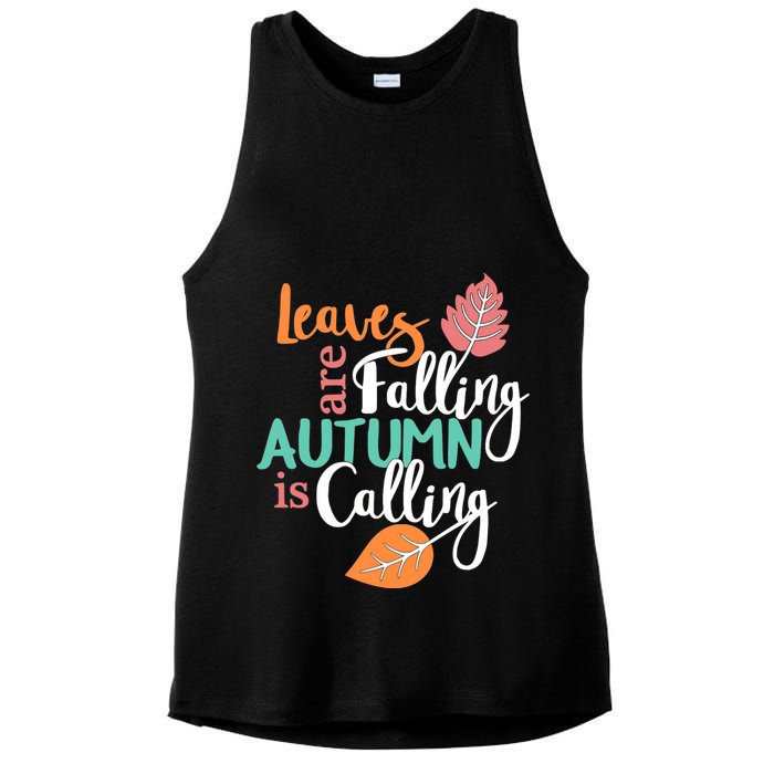 Leaves Are Falling Autumn Is Calling Ladies PosiCharge Tri-Blend Wicking Tank