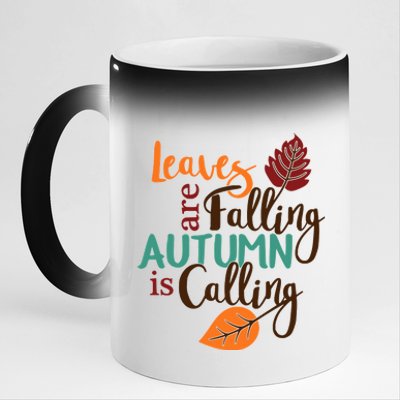 Leaves Are Falling Autumn Is Calling 11oz Black Color Changing Mug