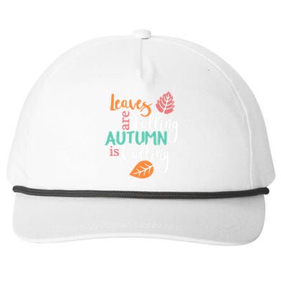 Leaves Are Falling Autumn Is Calling Snapback Five-Panel Rope Hat