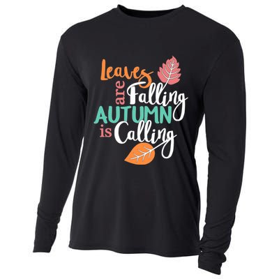 Leaves Are Falling Autumn Is Calling Cooling Performance Long Sleeve Crew