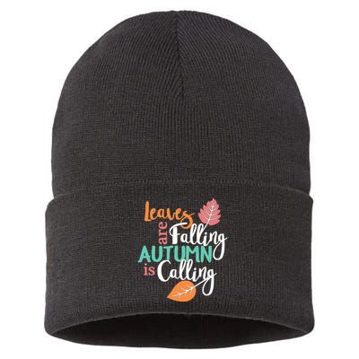 Leaves Are Falling Autumn Is Calling Sustainable Knit Beanie