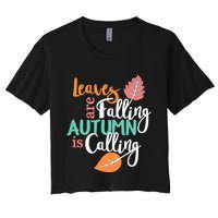 Leaves Are Falling Autumn Is Calling Crop Top
