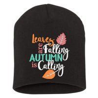 Leaves Are Falling Autumn Is Calling Short Acrylic Beanie