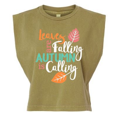 Leaves Are Falling Autumn Is Calling Garment-Dyed Women's Muscle Tee