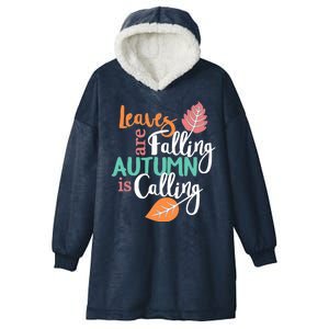 Leaves Are Falling Autumn Is Calling Hooded Wearable Blanket