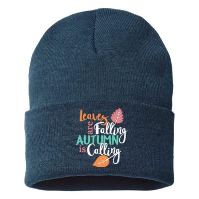 Leaves Are Falling Autumn Is Calling Sustainable Knit Beanie