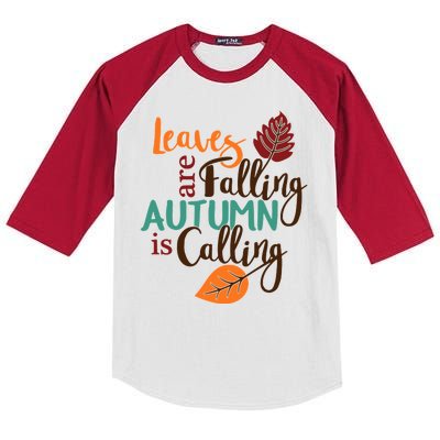 Leaves Are Falling Autumn Is Calling Kids Colorblock Raglan Jersey