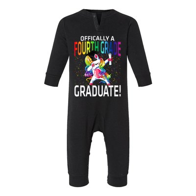 Ly A Fourth Grade Graduate Unicorn Gift Infant Fleece One Piece