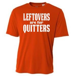 Leftovers Are For Quitters Funny Holiday Cooling Performance Crew T-Shirt