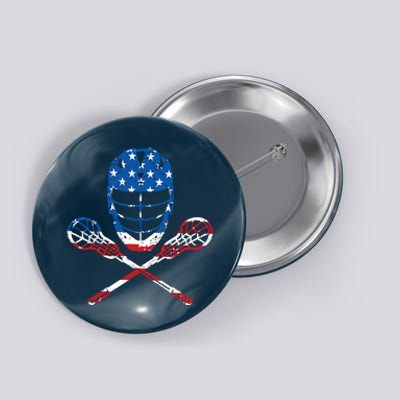 Lacrosse American Flag Lax Helmet Sticks 4th Of July Gifts Button