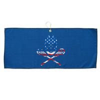 Lacrosse American Flag Lax Helmet Sticks 4th Of July Gifts Large Microfiber Waffle Golf Towel