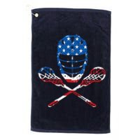 Lacrosse American Flag Lax Helmet Sticks 4th Of July Gifts Platinum Collection Golf Towel