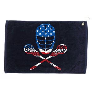 Lacrosse American Flag Lax Helmet Sticks 4th Of July Gifts Grommeted Golf Towel