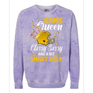 Los Angeles Football Queen Classy Sassy And A Bit Smart Assy Colorblast Crewneck Sweatshirt