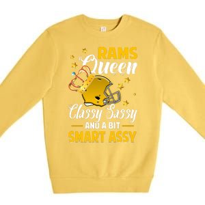 Los Angeles Football Queen Classy Sassy And A Bit Smart Assy Premium Crewneck Sweatshirt