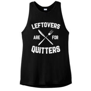 Leftovers Are For Quitters Gobble Funny Thanksgiving Gifts Ladies PosiCharge Tri-Blend Wicking Tank