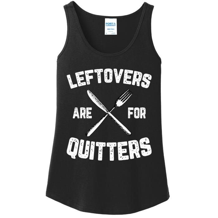 Leftovers Are For Quitters Gobble Funny Thanksgiving Gifts Ladies Essential Tank