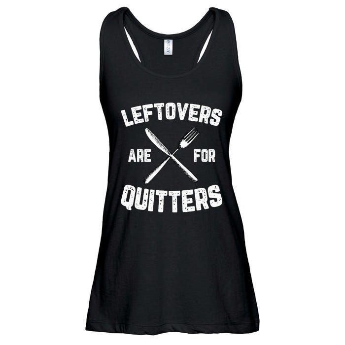 Leftovers Are For Quitters Gobble Funny Thanksgiving Gifts Ladies Essential Flowy Tank