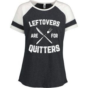 Leftovers Are For Quitters Gobble Funny Thanksgiving Gifts Enza Ladies Jersey Colorblock Tee