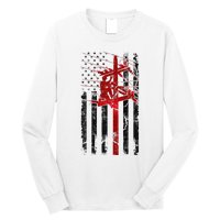 Lineman American Flag Electric Cable Lineworker Long Sleeve Shirt