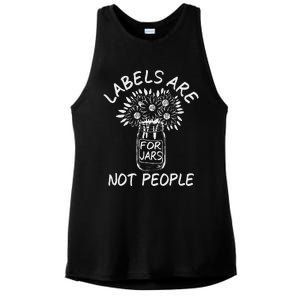 Labels Are For Jars Not People Floral Fun Ladies PosiCharge Tri-Blend Wicking Tank