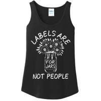 Labels Are For Jars Not People Floral Fun Ladies Essential Tank