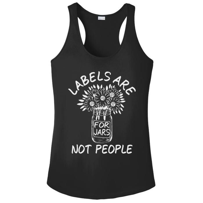 Labels Are For Jars Not People Floral Fun Ladies PosiCharge Competitor Racerback Tank