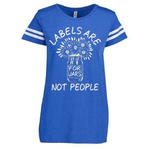 Labels Are For Jars Not People Floral Fun Enza Ladies Jersey Football T-Shirt