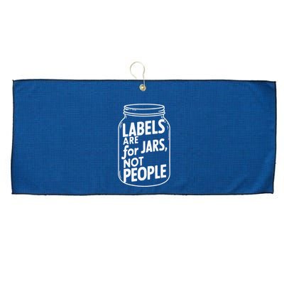 Labels Are For Jars Not People Large Microfiber Waffle Golf Towel