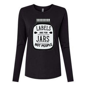 Labels Are For Jars Not People Positive Message Womens Cotton Relaxed Long Sleeve T-Shirt