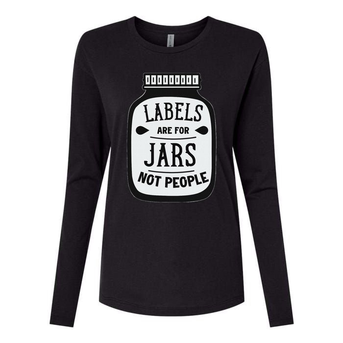 Labels Are For Jars Not People Positive Message Womens Cotton Relaxed Long Sleeve T-Shirt