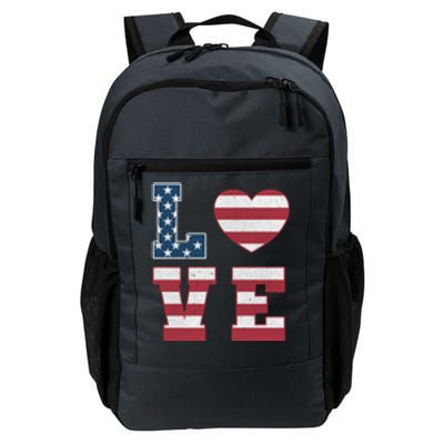 Love American Flag 4th Of July Patriotic American Women Daily Commute Backpack