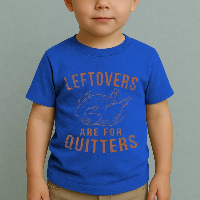 Leftovers Are For Quitters Thanksgiving Funny Turkey Leg Day Toddler T-Shirt