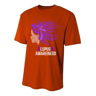 Lupus Awareness Funny Gift Lupus Purple Butterflies Gift Performance Sprint T-Shirt