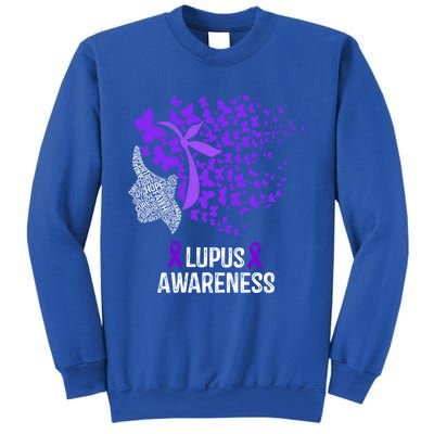 Lupus Awareness Funny Gift Lupus Purple Butterflies Gift Sweatshirt