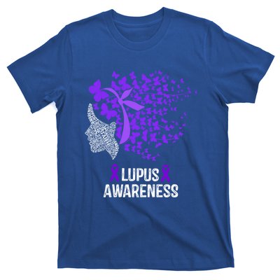 Lupus Awareness Funny Gift Lupus Purple Butterflies Gift T-Shirt