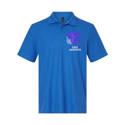 Lupus Awareness Funny Gift Lupus Purple Butterflies Gift Softstyle Adult Sport Polo