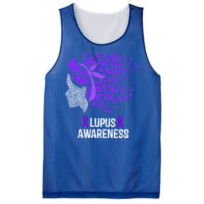 Lupus Awareness Funny Gift Lupus Purple Butterflies Gift Mesh Reversible Basketball Jersey Tank